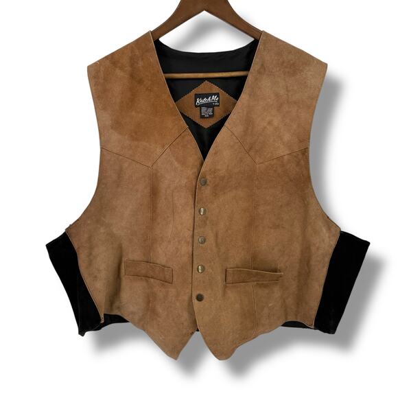 Katch Me Suede Snap Vest Mens Sz XXL Halloween Reenactment Costume Cosplay - Picture 1 of 8